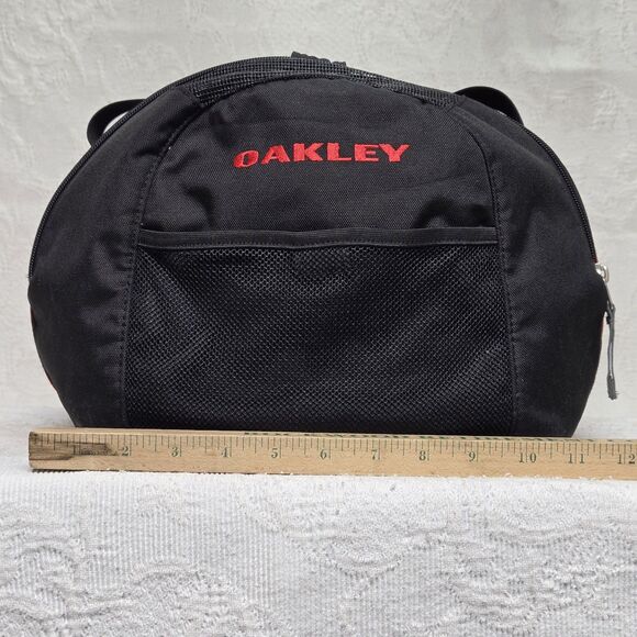 Y2K Oakley Red Black Multi Pocket Duffle Gym Bag Workout  Embroidered Studded - Picture 7 of 16